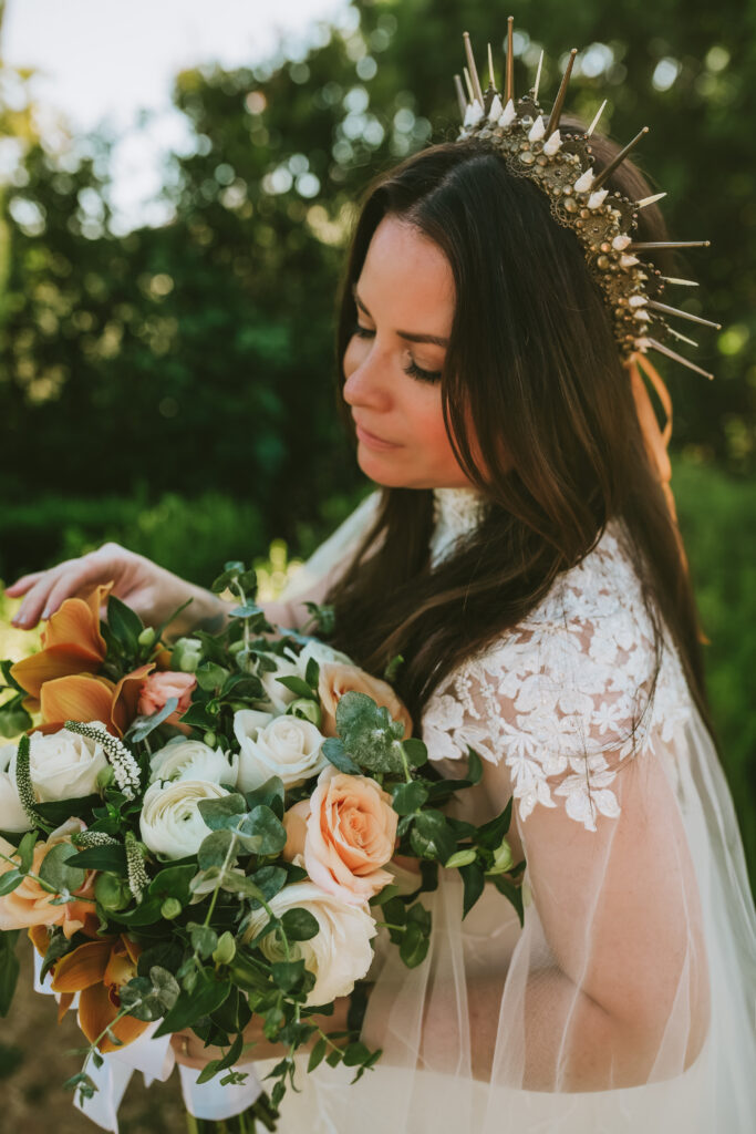 Bridal photos with bouquet 